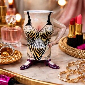 Lynda Corneille SWAK 2004 Mug Coffee Cup 3 Footed Lady Character Ceramic Tea